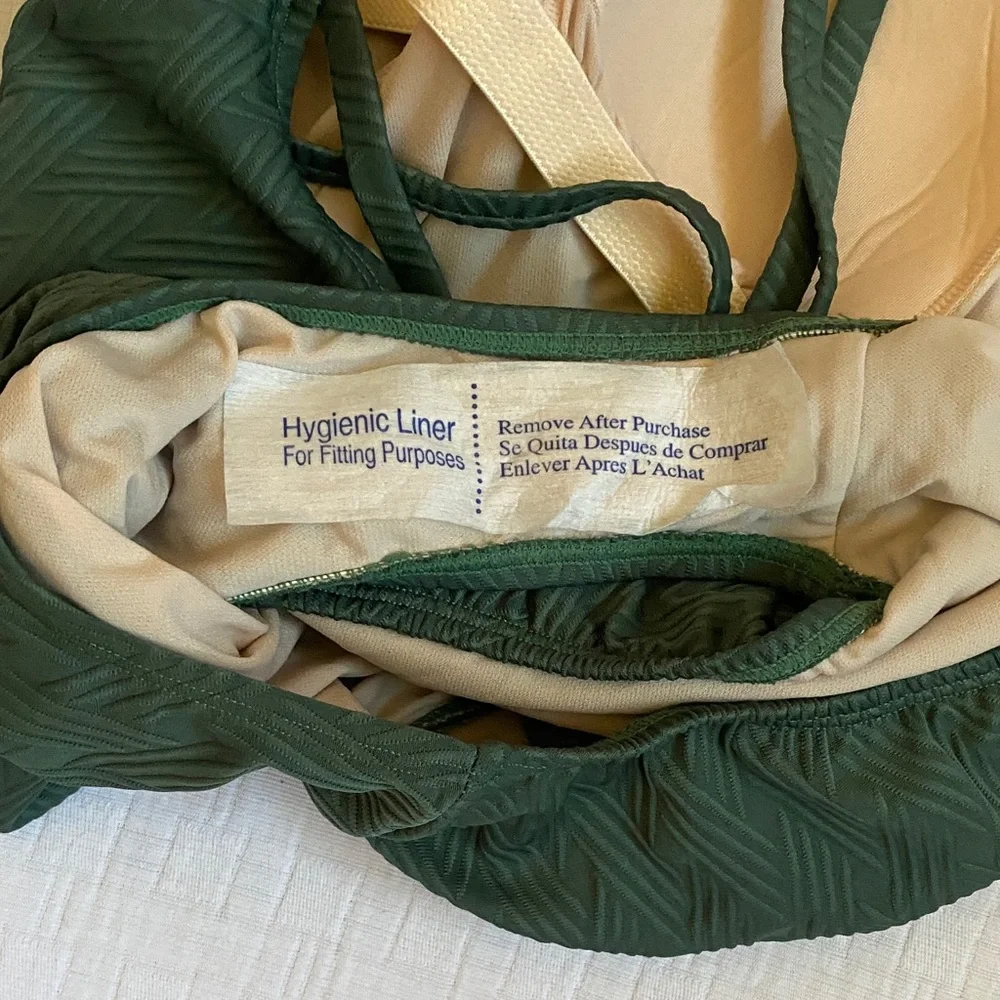 KONA SOL Forest Green Textured One-Piece Swimsuit - Picture 4 of 8